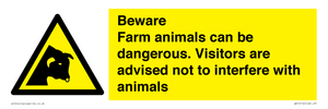 Beware Farm animals can be dangerous. Visitors are advised not to interfere with animals